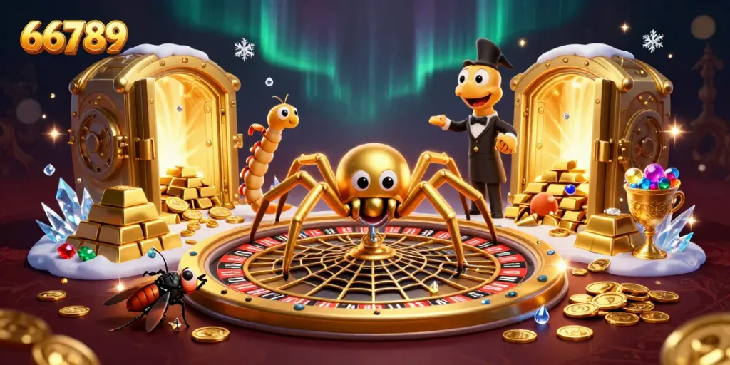 Experience thrilling bets in the 66789 online casino with vibrant golden graphics and engaging games.