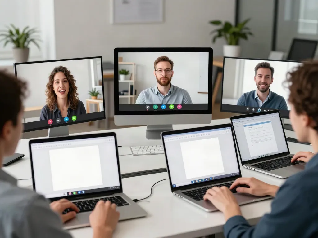 Deepfake protected Online Video Calls, Meetings and Conferencing with a diverse team on virtual connection