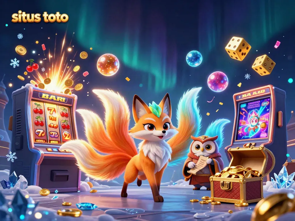 Engage with situs toto through vibrant slot gaming with glowing characters and festive elements.