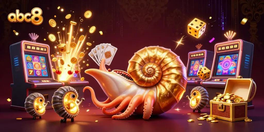 Experience thrilling gameplay with abc8 in this captivating casino scene featuring dynamic 3D elements.