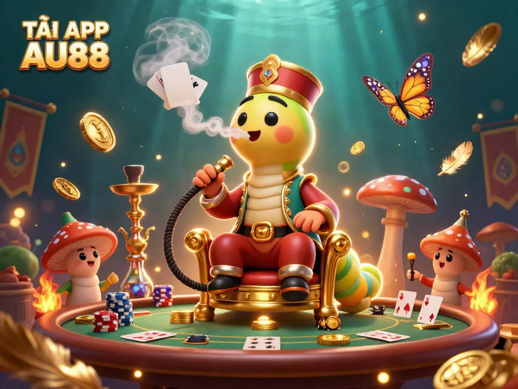 Experience the excitement in TẢI APP AU88 with dynamic poker symbols and vibrant casino elements.