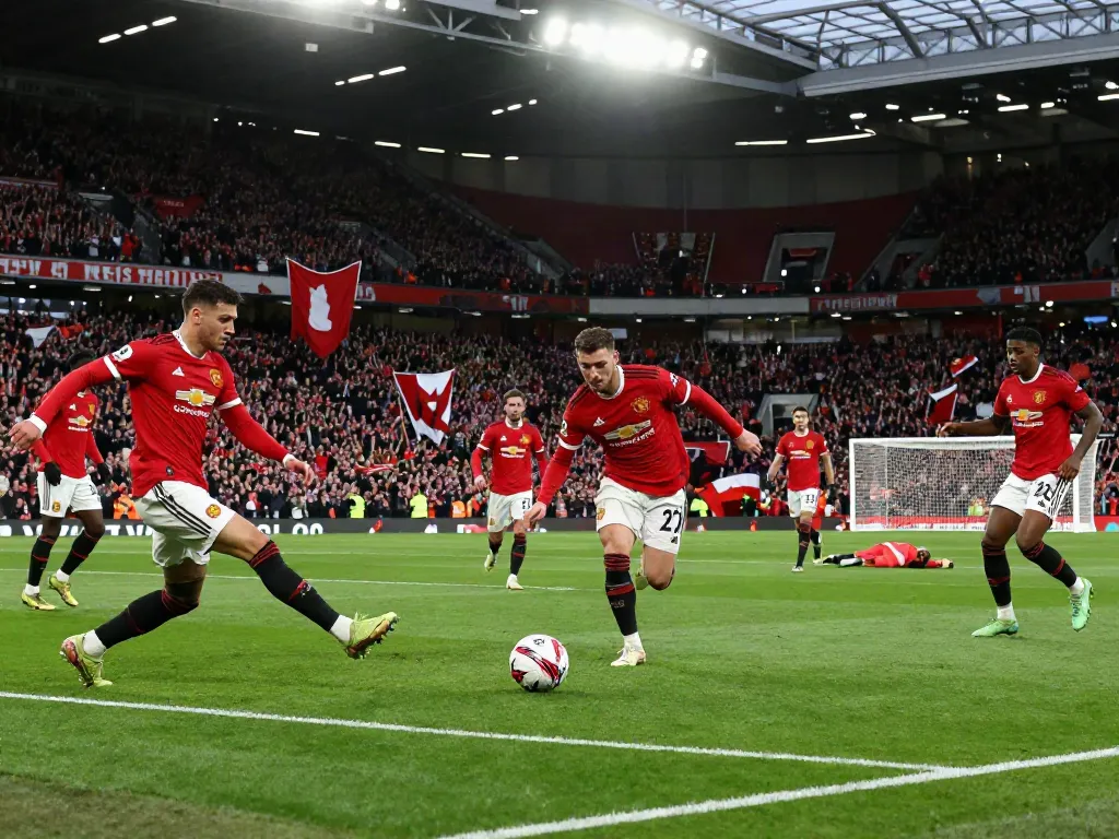 Exciting match between Manchester United and Liverpool showcasing their intense rivalry in the soccer field, featuring players in action.