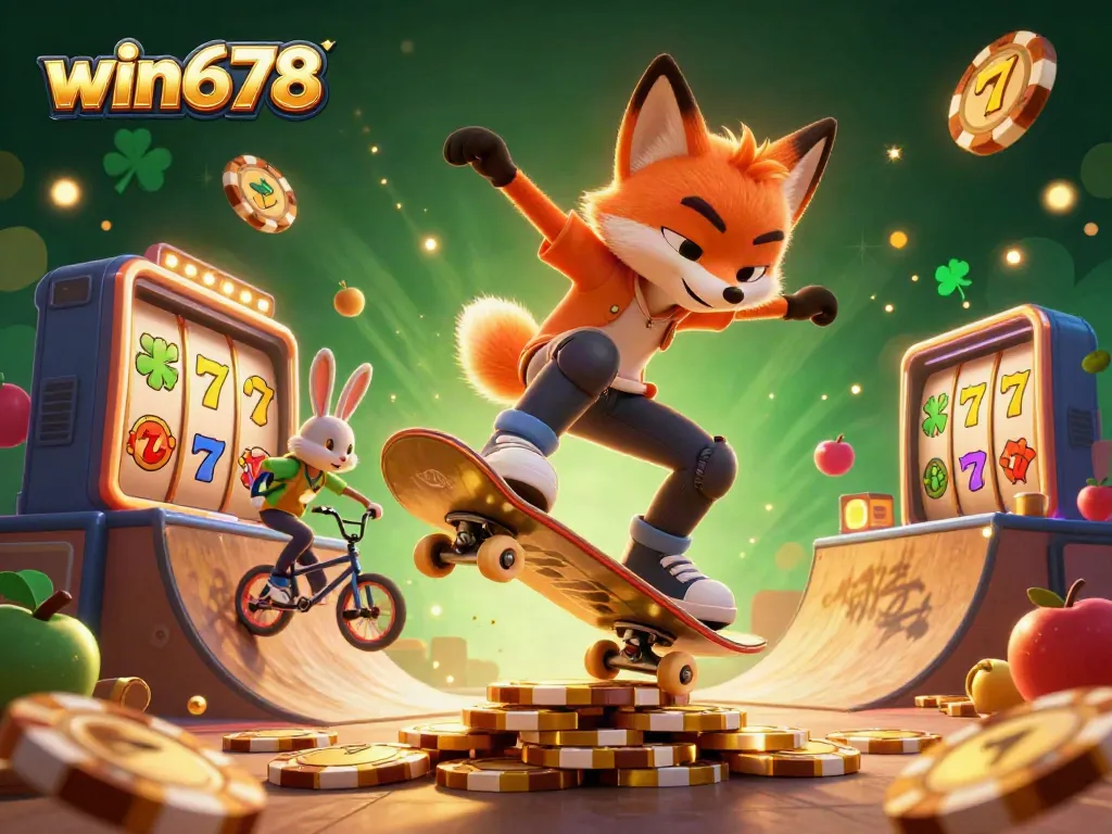 Experience thrilling gameplay with win678 in this vibrant casino-themed illustration featuring lucky 7s and jackpots.