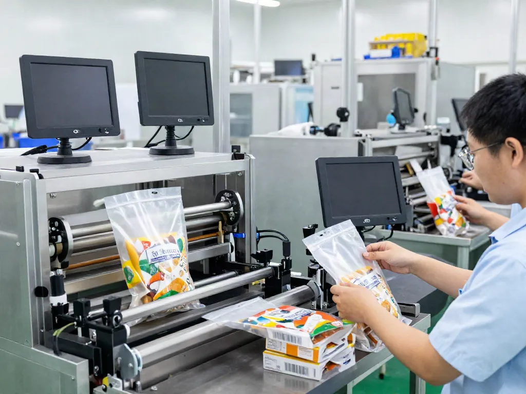 Auto bagging machines manufacturer streamlining packaging operations in a modern facility.