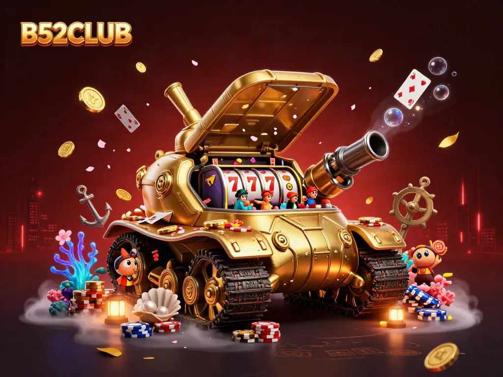 Engage in B52CLUB with this vibrant gaming scene featuring a dynamic golden beetle tank casino.
