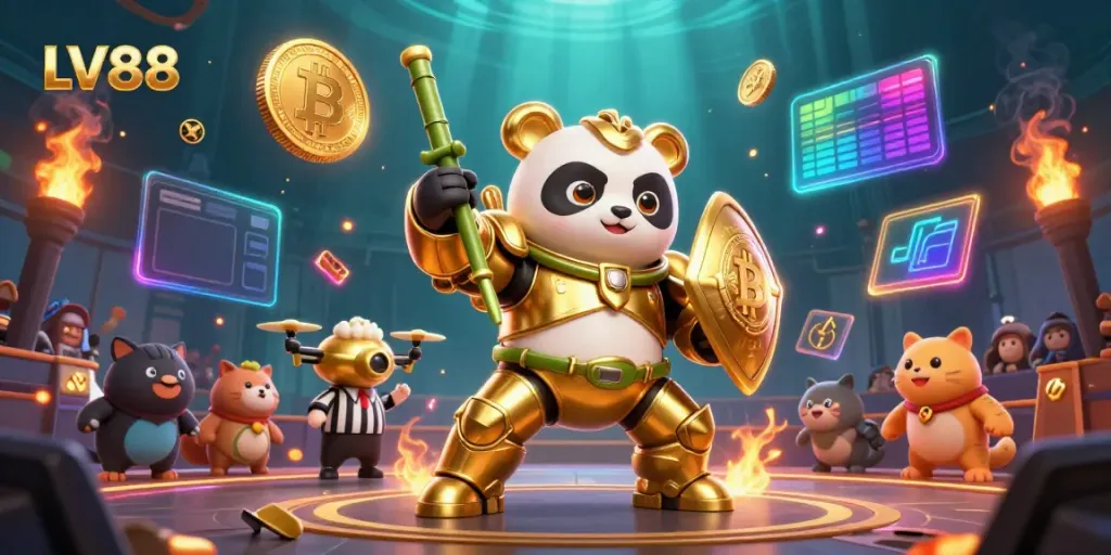 Bet on LV88 and experience thrilling casino action in a vibrant arena with exciting 3D characters.